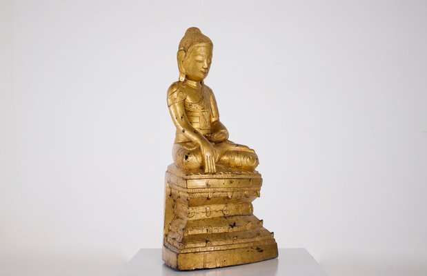 Burmese Artist, Buddha Maravijaya, 1800s, Wood-OWS-1771528