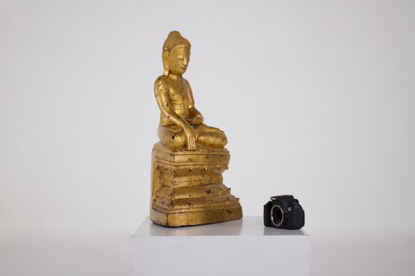 Burmese Artist, Buddha Maravijaya, 1800s, Wood-OWS-1771528