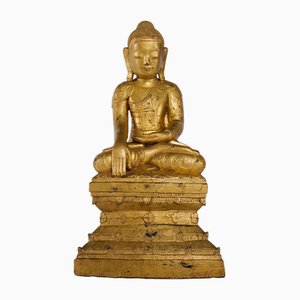 Burmese Artist, Buddha Maravijaya, 1800s, Wood-OWS-1771528