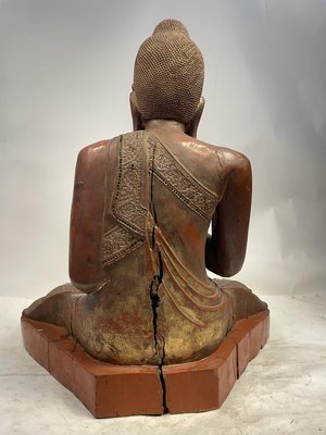 Burmese Artist, Large Buddha, Late 19th Century, Wood-GKM-2027989