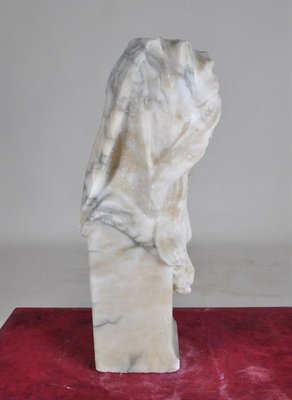 Bust in Alabaster, Veiled Woman with Eyes, 1900s-SYQ-821845