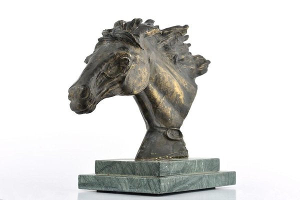 Bust of a Horse - Original Bronze Sculpture by D. Mazzone - 1990s 1990s-ZCI-756406