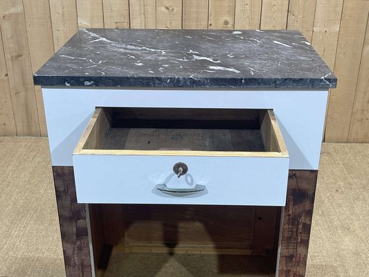 Butcher's Cash Desk in Formica with Black Marble Top, 1950s-QYF-1736772