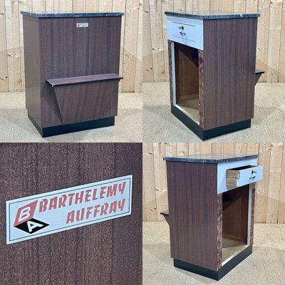 Butcher's Cash Desk in Formica with Black Marble Top, 1950s-QYF-1736772