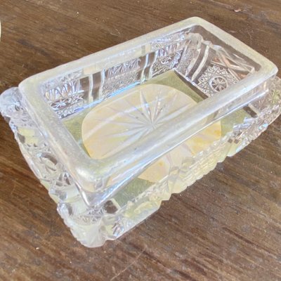 Butter Dish in Beveled Glass, France, 1970s-UR-980608