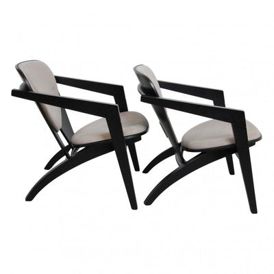 Butterfly Armchairs with Black Frame by Hans Wegner for Getama, 2000s, Set of 2-MTD-1411502