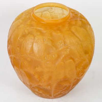 Butterscotch Parakeet Vase by René Lalique, 1919-DFB-1821820