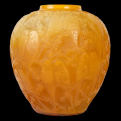 Butterscotch Parakeet Vase by René Lalique, 1919-DFB-1821820