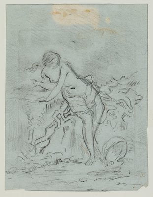 C. Jacque, Awakening Venus, Female Nude, 19th-Century, Pencil-OJR-1273495