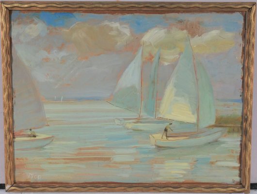 C. Molnár, View of the Lake Balaton, 1920s, Oil Painting-QOR-2022756