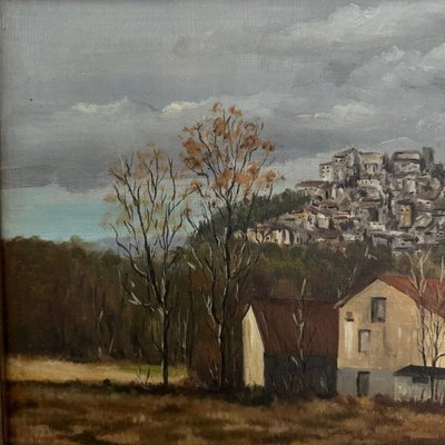 C. Theron, Cordes-Sur-Ciel Tarn, 1991, Oil on Canvas-QKG-2031867