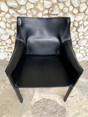 CAB 414 Armchair in Black Leather by Mario Bellini for Cassina, 1980s-ZM-1277909