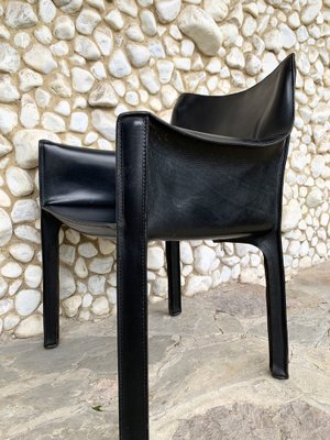 CAB 414 Armchair in Black Leather by Mario Bellini for Cassina, 1980s-ZM-1277909