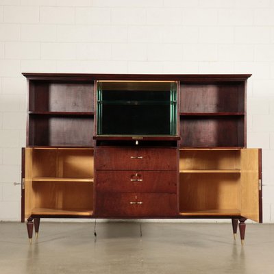 Cabinet in Mahogany Veneer and Brass, Italy, 1950s-VMM-809383