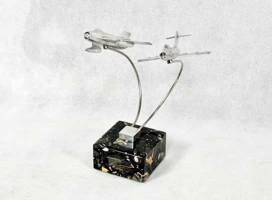 Cabinet Miniature with MiG 15 and MiG 19 Planes, Poland, 1950s-ZCY-1375690