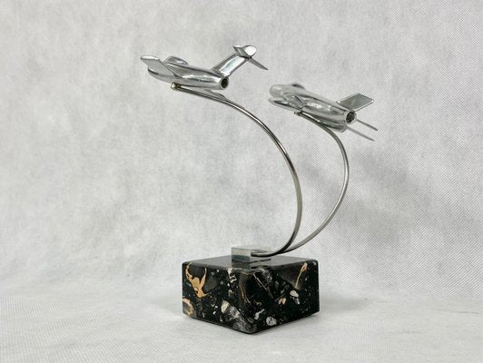 Cabinet Miniature with MiG 15 and MiG 19 Planes, Poland, 1950s-ZCY-1375690