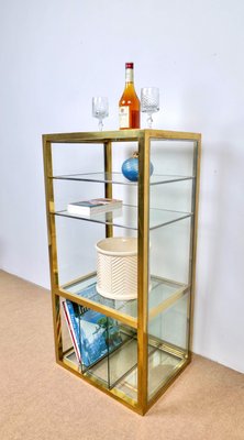 Cabinet Shelf in Brass, Chrome and Glass in the Style of Renato Levi, Italy, 1970s-LYQ-1214937