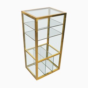 Cabinet Shelf in Brass, Chrome and Glass in the Style of Renato Levi, Italy, 1970s-LYQ-1214937