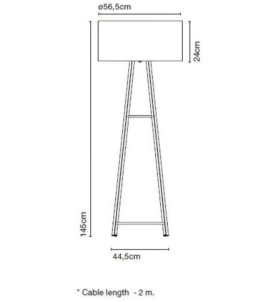 CALA METAL P145 - Iron floor lamp with PET shade by Marset