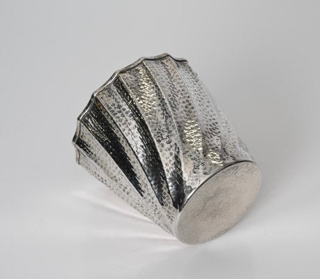 Calegaro Ice Bucket in Hammered Silver Plate and Gold Plate, Italy, 1970s-JDR-1706977