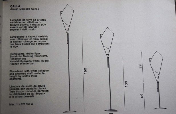 Calla Floor Lamps by Marcello Cuneo for Valenti, Italy, 1975, Set of 2-WF-1450968