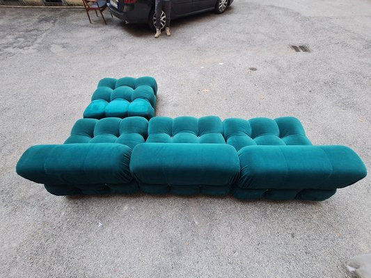 Camaleonda Modular Sofa in Emerald Green Corduroy by Mario Bellini for B&B Italia, 1960s, Set of 4-OHK-1822800