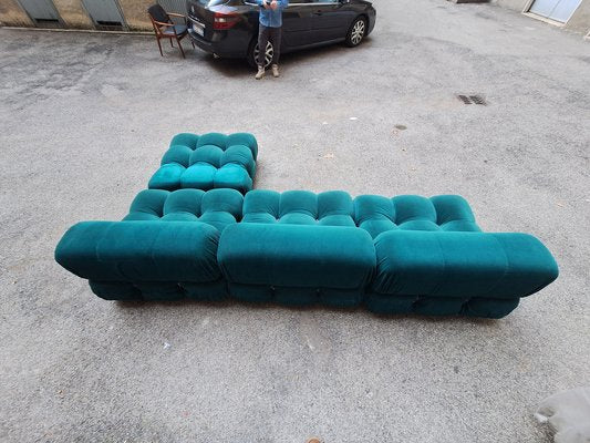 Camaleonda Modular Sofa in Emerald Green Corduroy by Mario Bellini for B&B Italia, 1960s, Set of 4-OHK-1822800