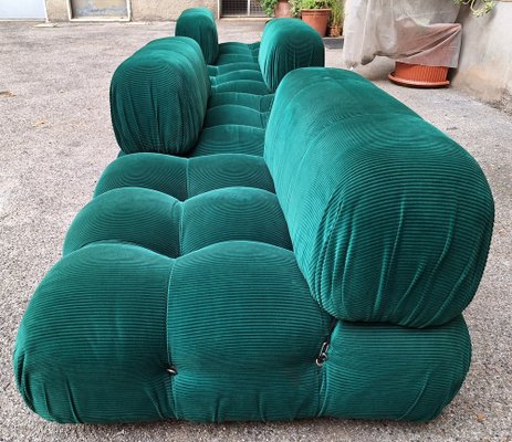 Camaleonda Modular Sofa in Emerald Green Corduroy by Mario Bellini for B&B Italia, 1960s, Set of 4-OHK-1822800