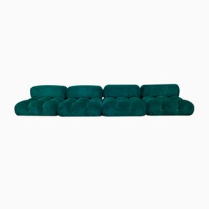 Camaleonda Modular Sofa in Emerald Green Corduroy by Mario Bellini for B&B Italia, 1960s, Set of 4-OHK-1822800