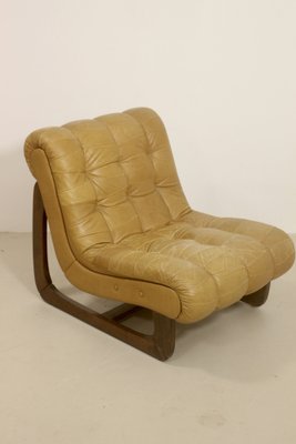 Camel Leather Armchair, 1960s-OTF-1718356