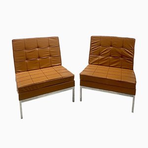 Camel Leather Armchairs by Florence Knoll, Set of 2-DLN-1050509