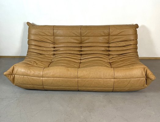 Camel Leather Togo Sofa Set by Michel Ducaroy for Ligne Roset, Set of 5-LRD-1738907