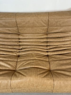 Camel Leather Togo Sofa Set by Michel Ducaroy for Ligne Roset, Set of 5-LRD-1738907