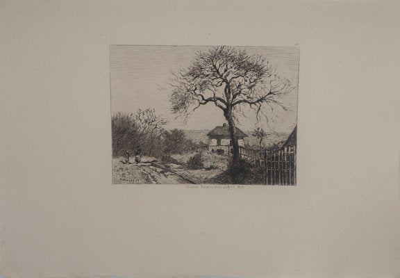 Camille Pissarro, Old House in Normandy, 1873, Engraving-KHH-1301178