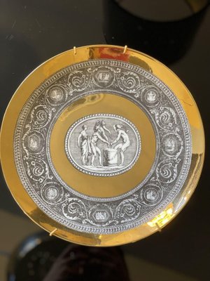 Cammei Mythological Collection Plates in Ceramic and Gold Leaf, 1960s, Set of 6-XDW-1802585