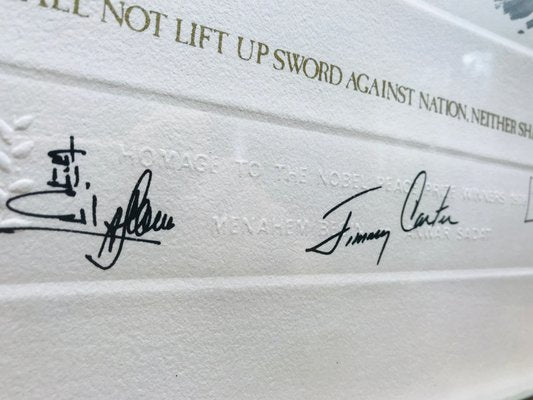 Camp David Peace Treaty, Homage to The Nobel Prize Winners Embossed Serigraph from Zamy Steynovitz, 1979-WQJ-734248