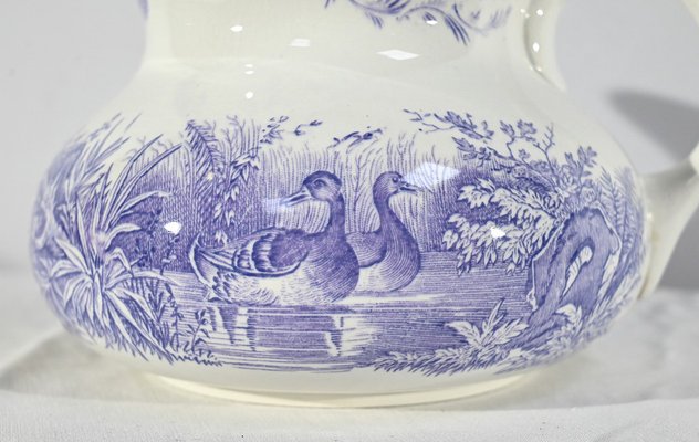 Canards Ceramic Bathroom Set from Sarreguemines, 1800s, Set of 2-RVK-1764673