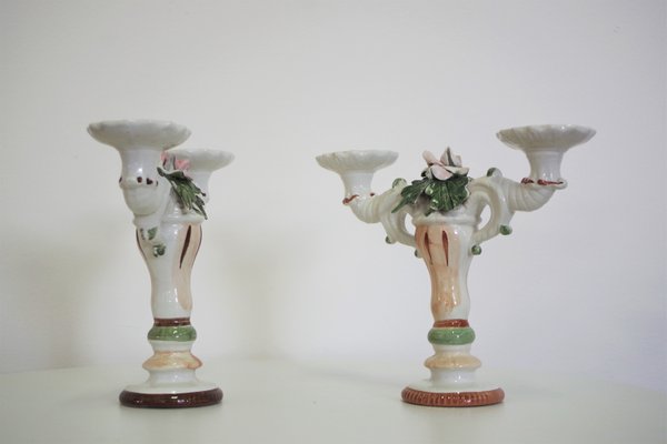 Candelabras in Ceramic from Bassano, 1970s, Set of 2-KNM-935183