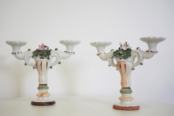 Candelabras in Ceramic from Bassano, 1970s, Set of 2-KNM-935183