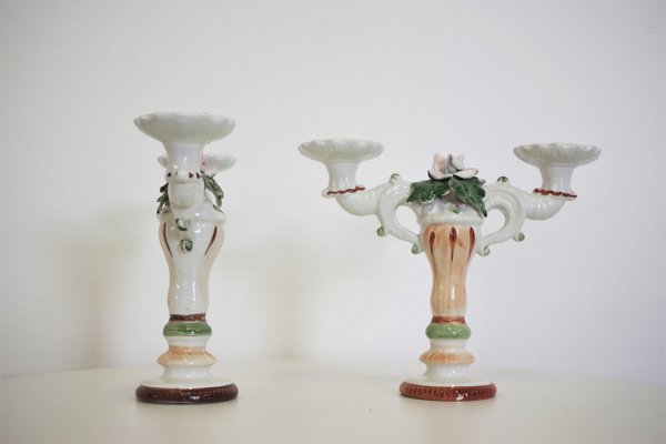 Candelabras in Ceramic from Bassano, 1970s, Set of 2-KNM-935183