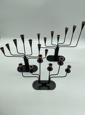 Candelholders by Gunnar Ander for Ystad Metall, 1970s, Set of 3-ZQM-1732008