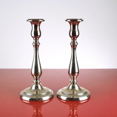 Candleholders in 800 Silver from Greggio, Set of 2-EOS-1730928