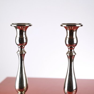 Candleholders in 800 Silver from Greggio, Set of 2-EOS-1730928