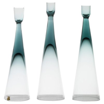 Candleholders in Glass attributed to Bengt Edenfalk, 1960s, Set of 3-SC-1754731