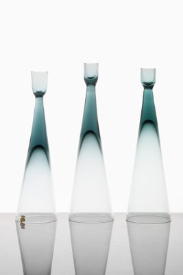 Candleholders in Glass attributed to Bengt Edenfalk, 1960s, Set of 3-SC-1754731