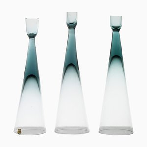 Candleholders in Glass attributed to Bengt Edenfalk, 1960s, Set of 3-SC-1754731