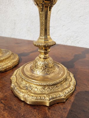 Candleholders in Mercury-Gilt Bronze, Set of 2-SYQ-2041813