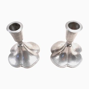 Candleholders in Pewter by Just Andersen, Set of 2-HYQ-1226358