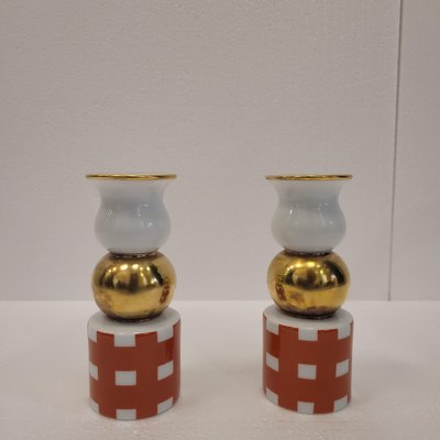 Candleholders Model Capri by Bernardaud, Limoges, France, 1990s, Set of 2-NUC-2040517