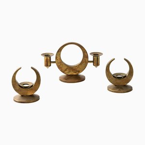 Candlesticks by Arthur Pe for Kolbäck, Sweden, Set of 3-SC-1048116